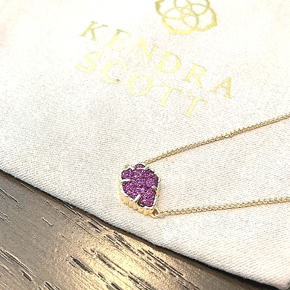 🎉HP🎉 NEW Kendra Scott Theo Adjustable Chain Bracelet in Fuchsia Drusy - Picture 5 of 9